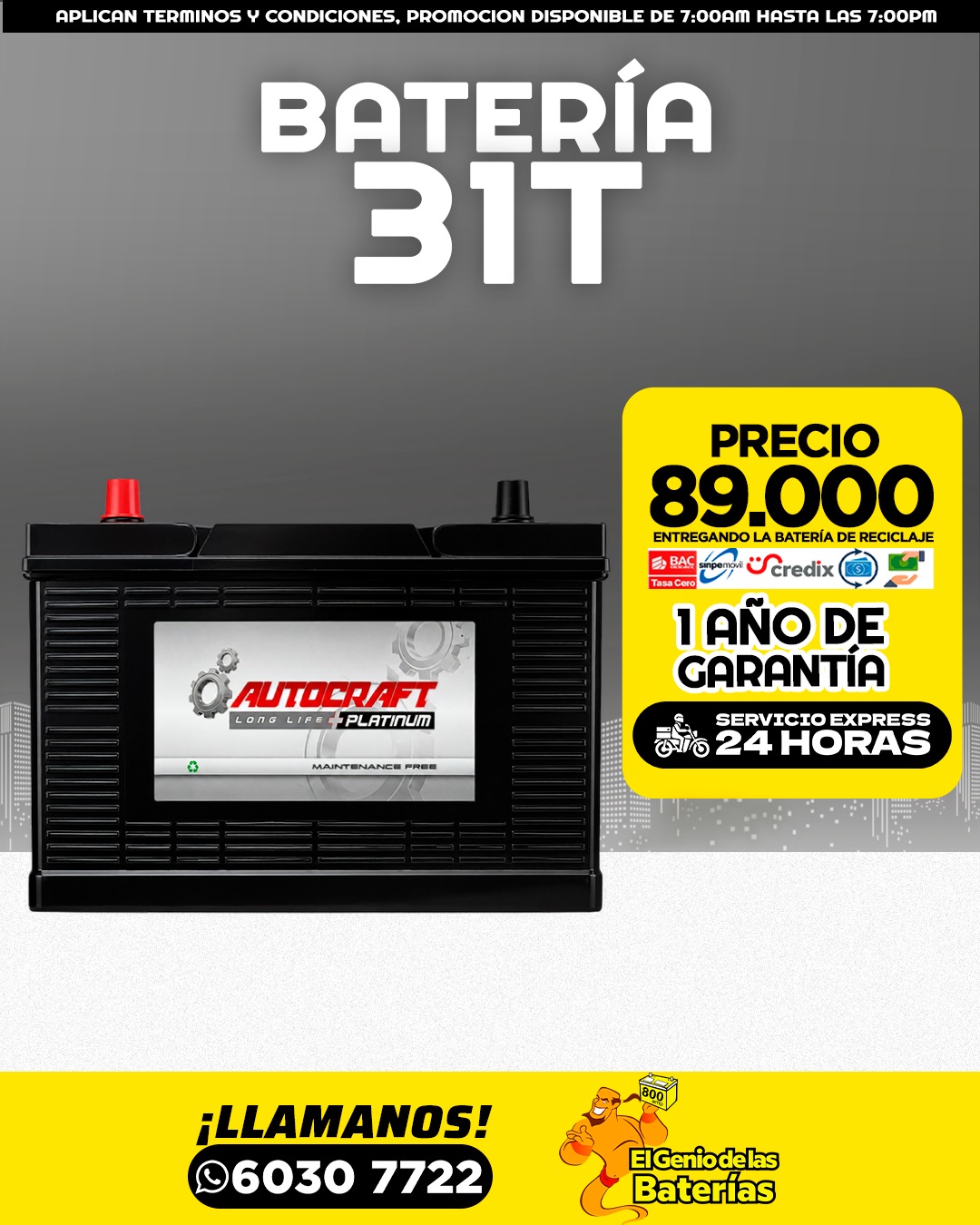 Batería AUTOCRAFT -  31T