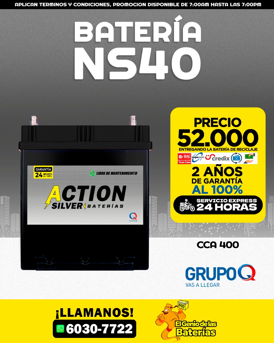 BATERIA ACTION SILVER NS40ZL