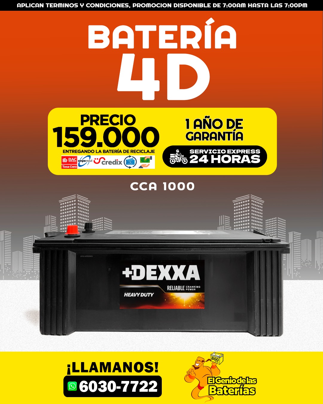  BATERÍA DEXXA HEAVY DUTY 4D