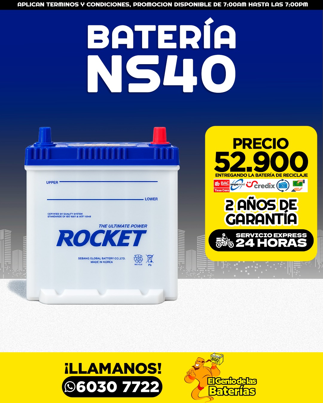Batería ROCKET - NS40