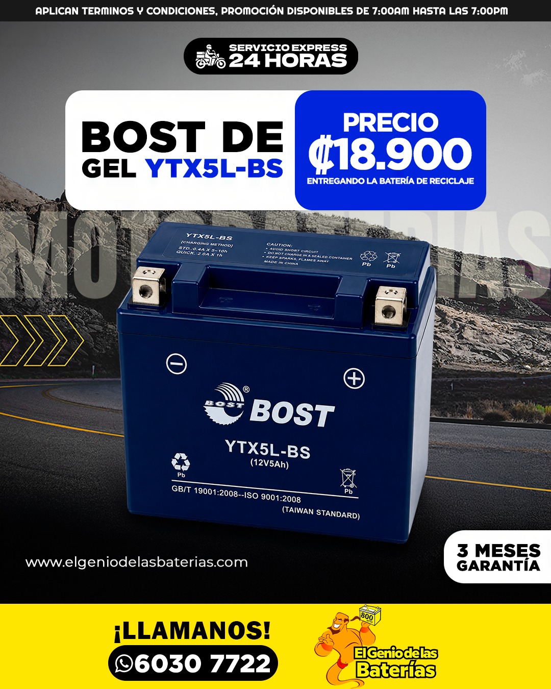 Bateria BOST - YTX5L - BS