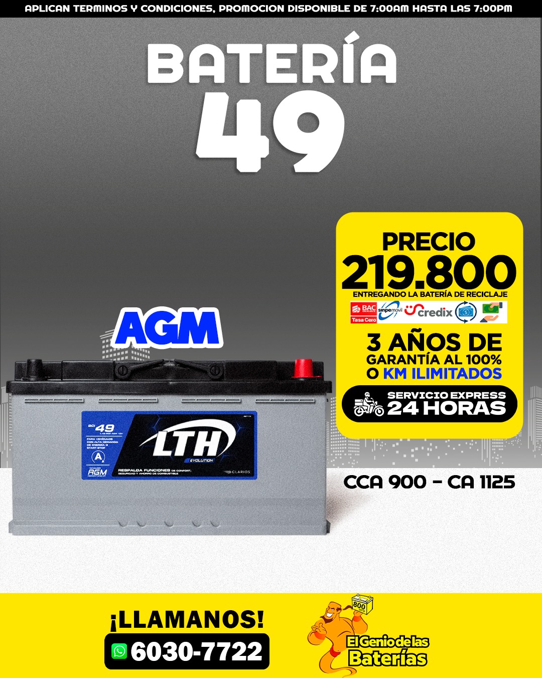 Baterías LTH AGM 49