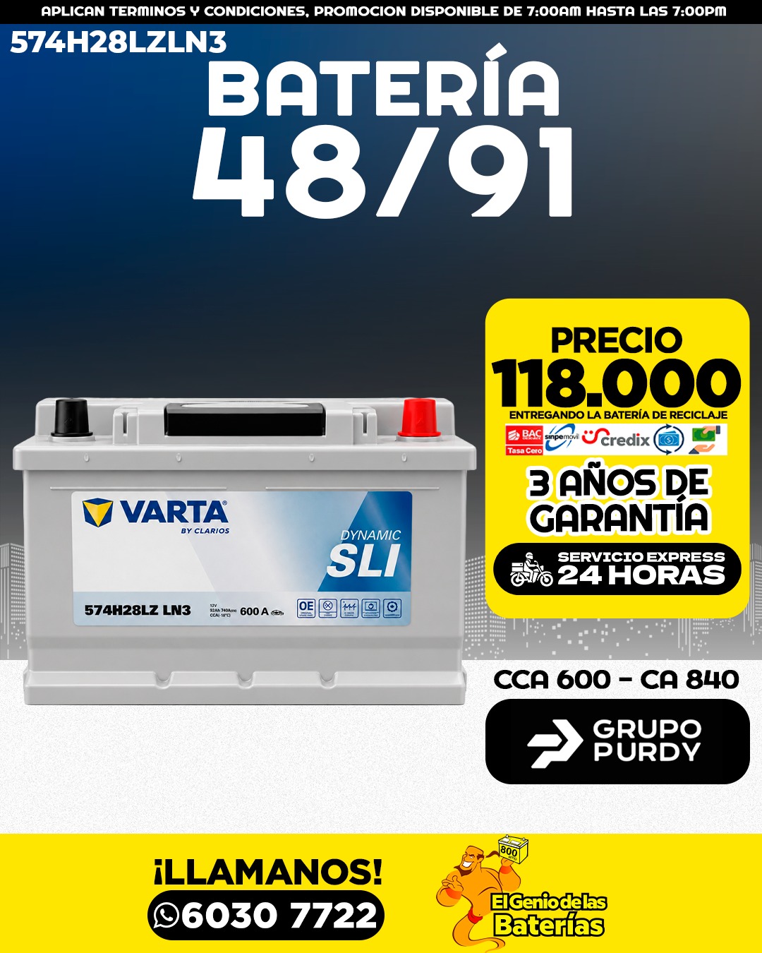 Batería VARTA - 48/91