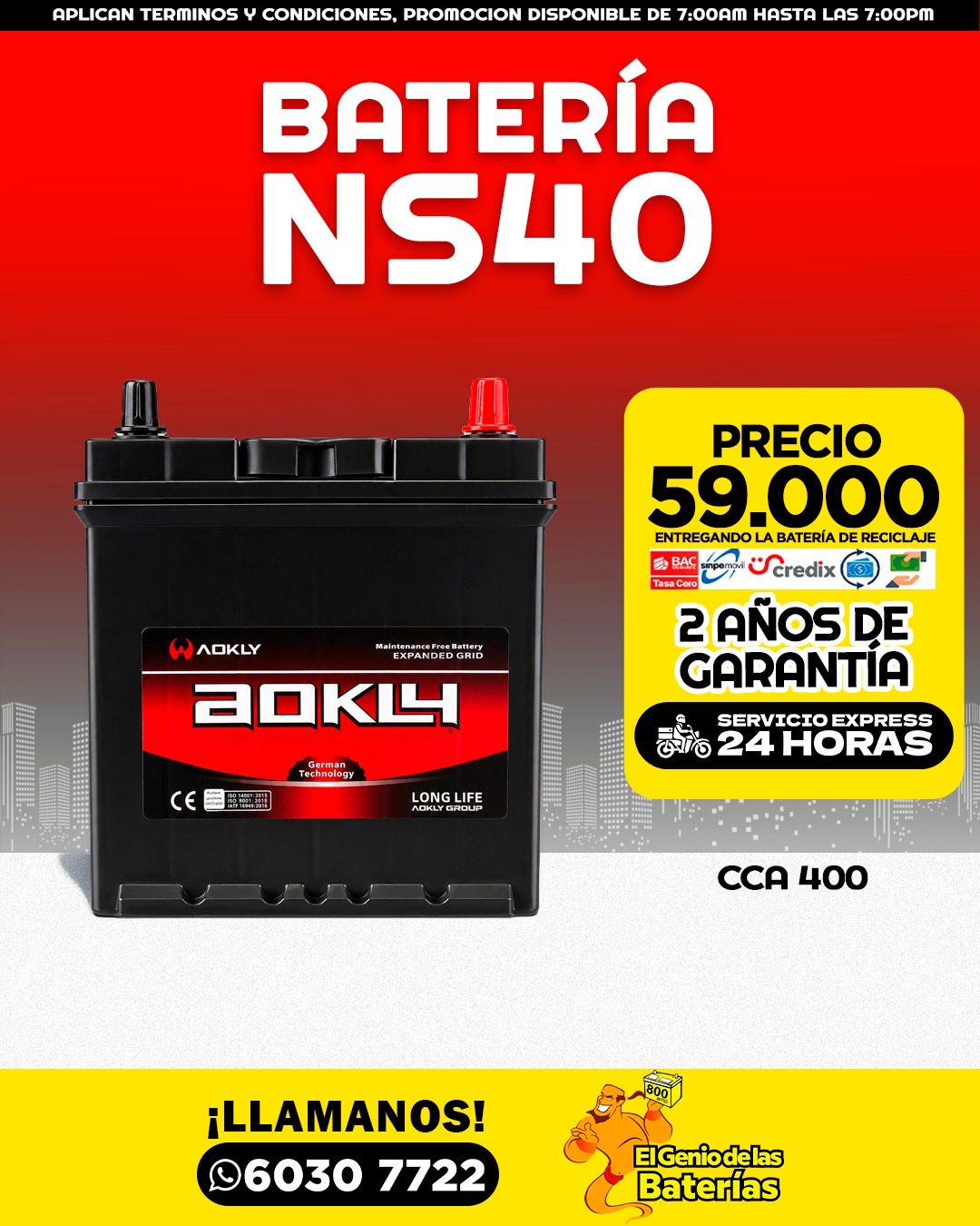 Batería AOKLY - NS40 