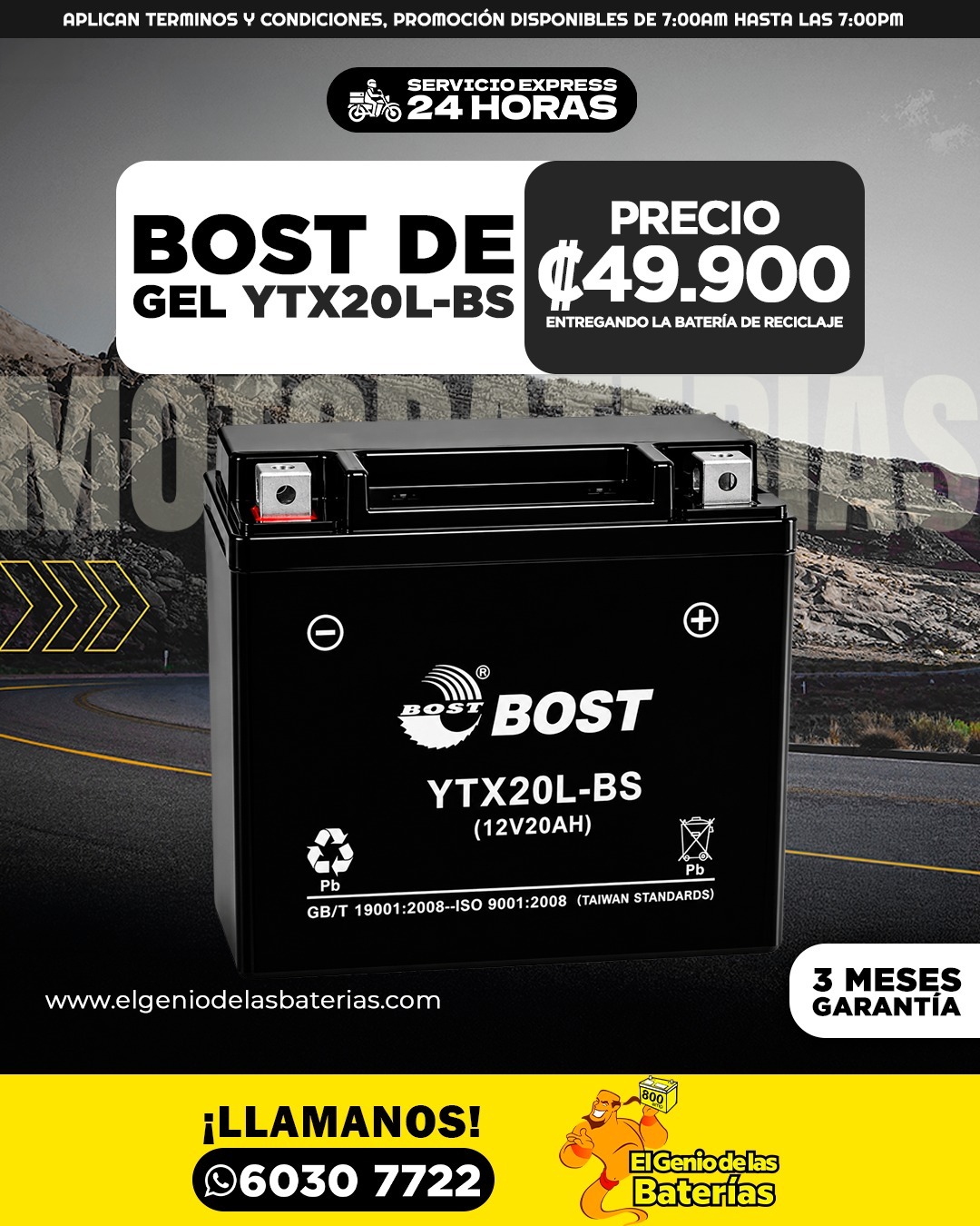 Bateria BOST - YTX20 - BS