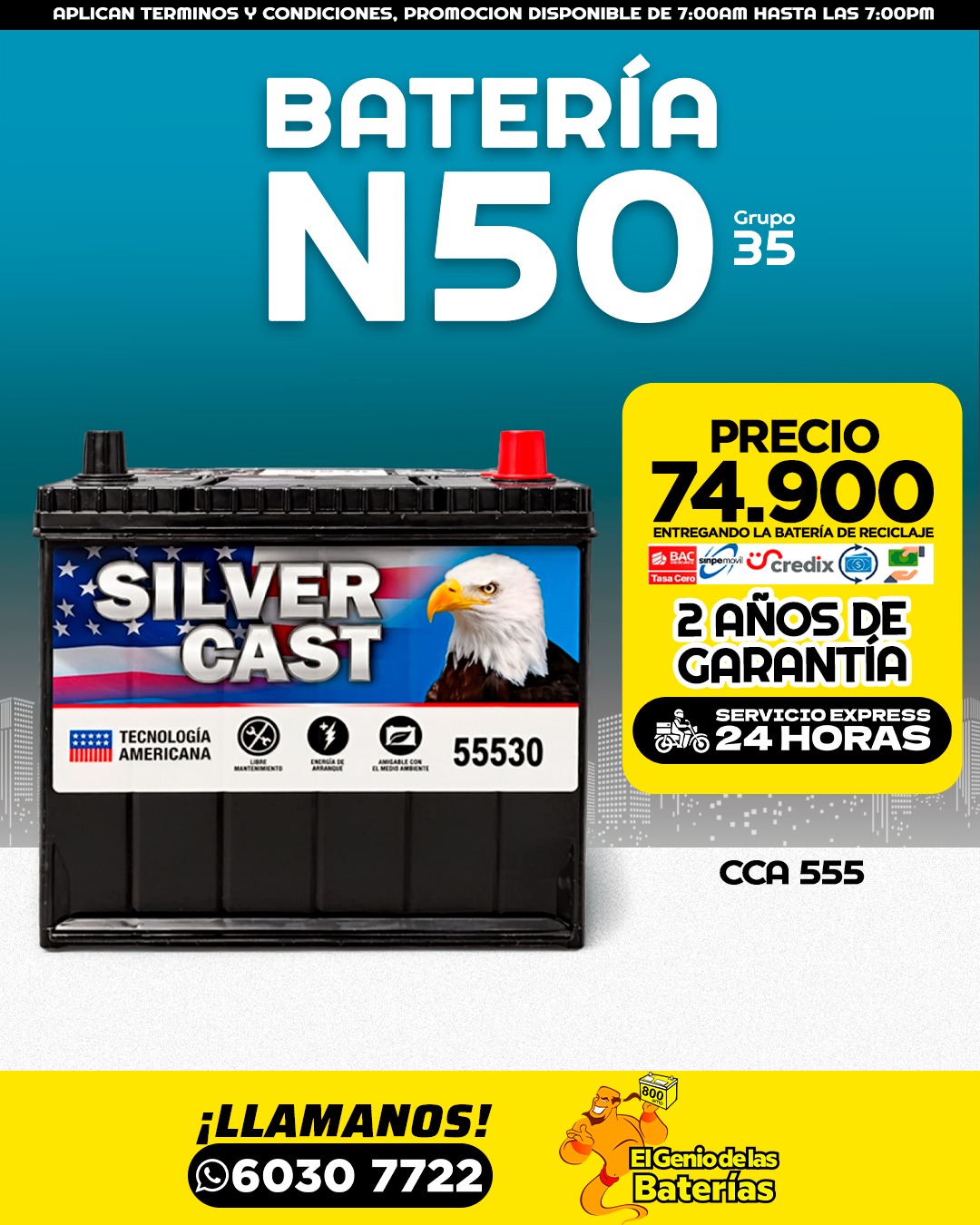 Baterias Silver Cast Grupo 35