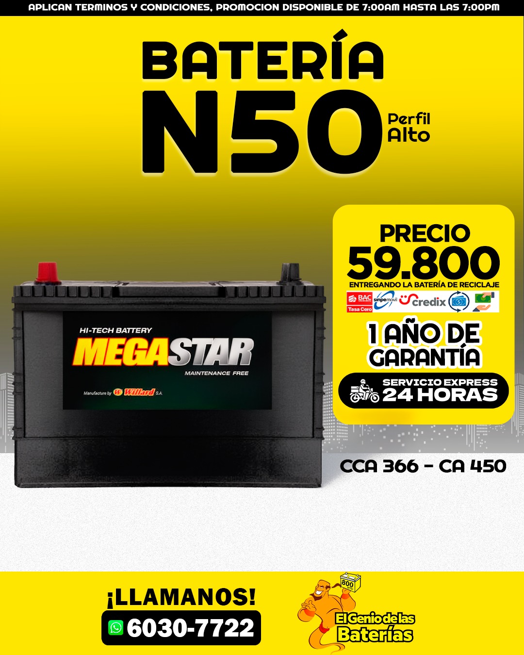Batería Megastar N50 24R