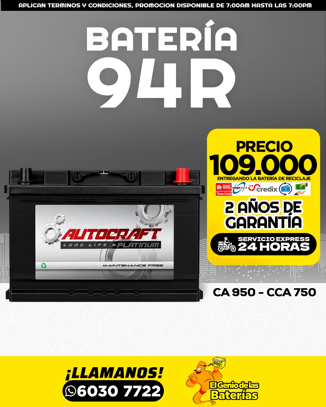 Bateria AUTOCRAFT  - 94
