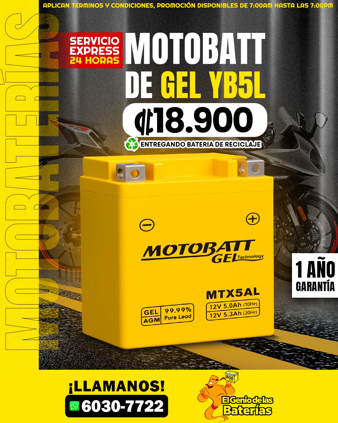 BATERIA MOTOBATT YB5L