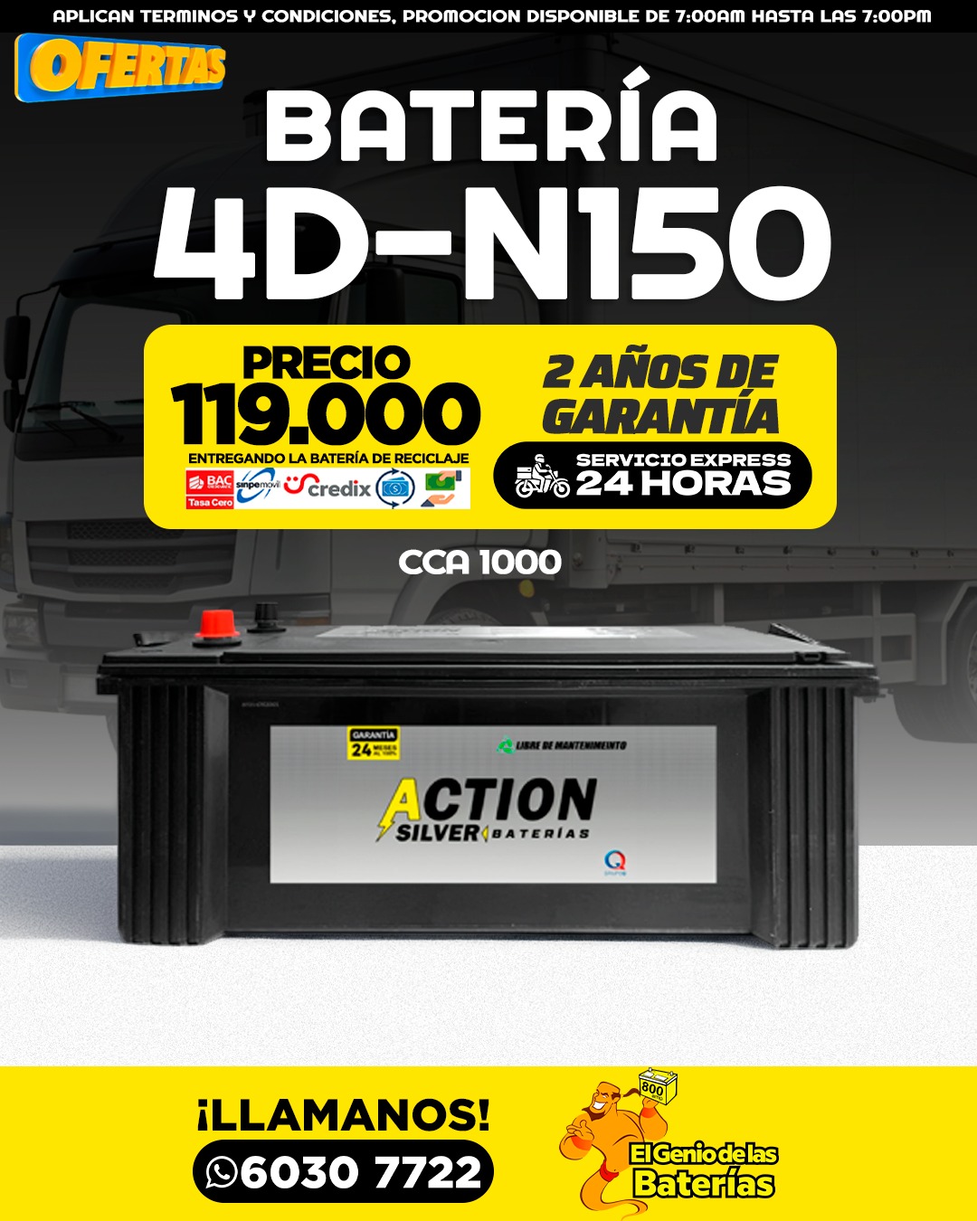 Batería ACTION SILVER - 4D/N150