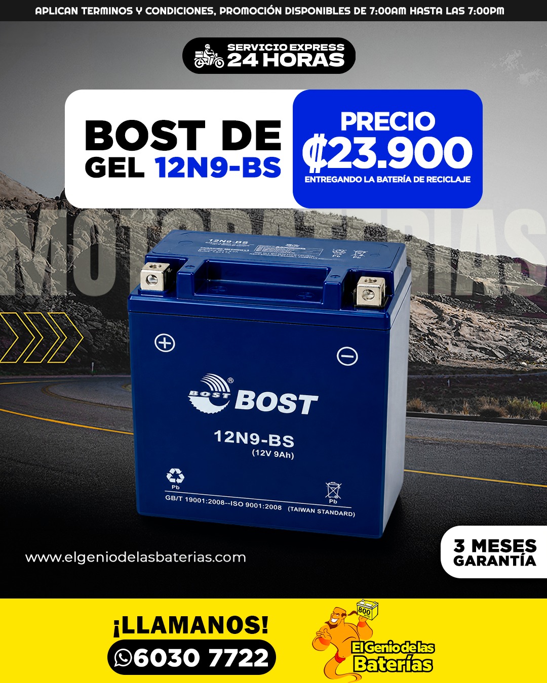 Bateria BOST - 12N9 - BS