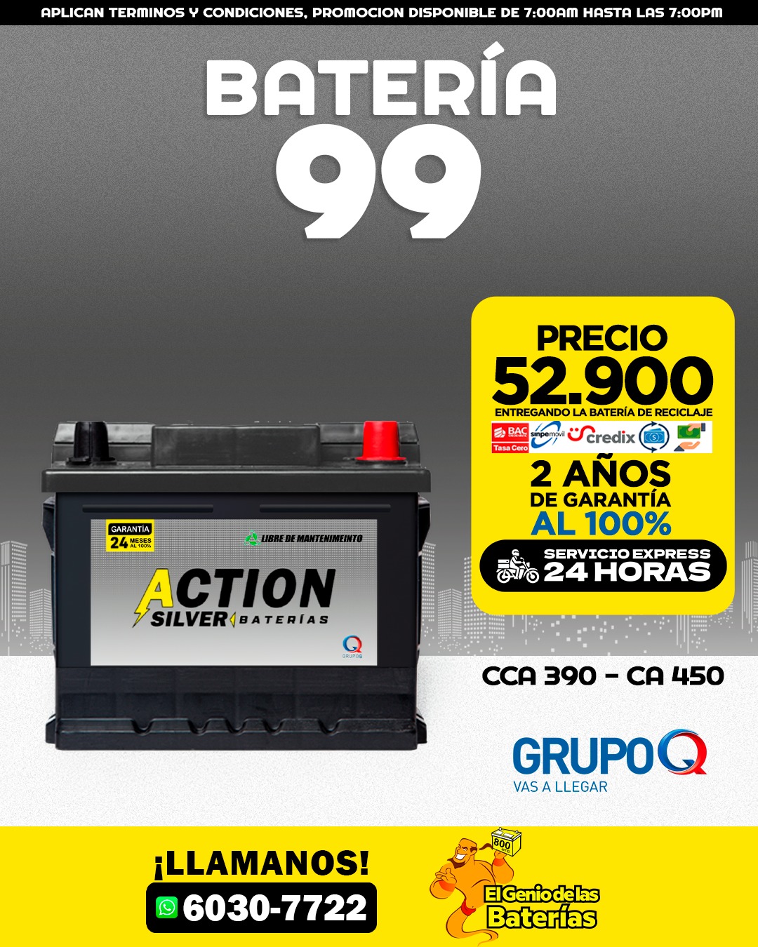  BATERIA  ACTION SILVER 99