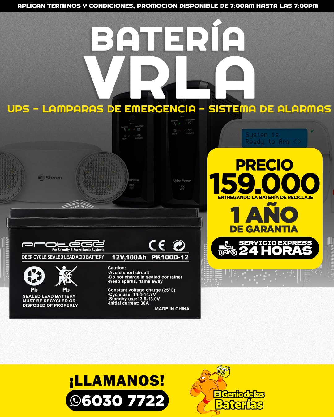 Batería PROTEGE - 12V - 100AH