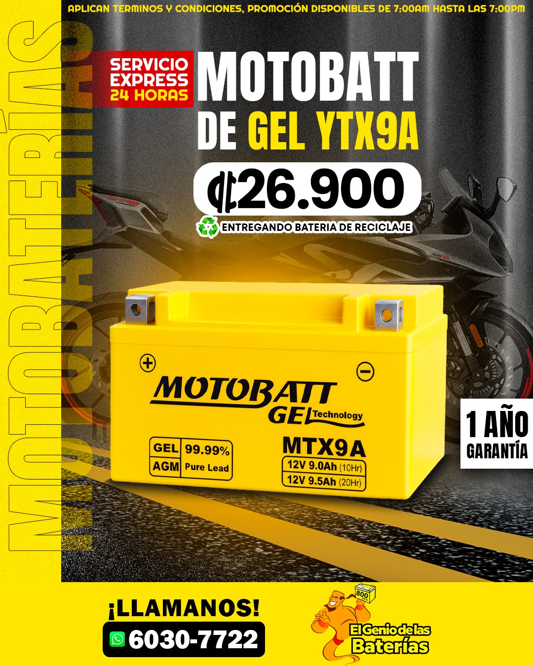BATERIA MOTOBATT YTX9A