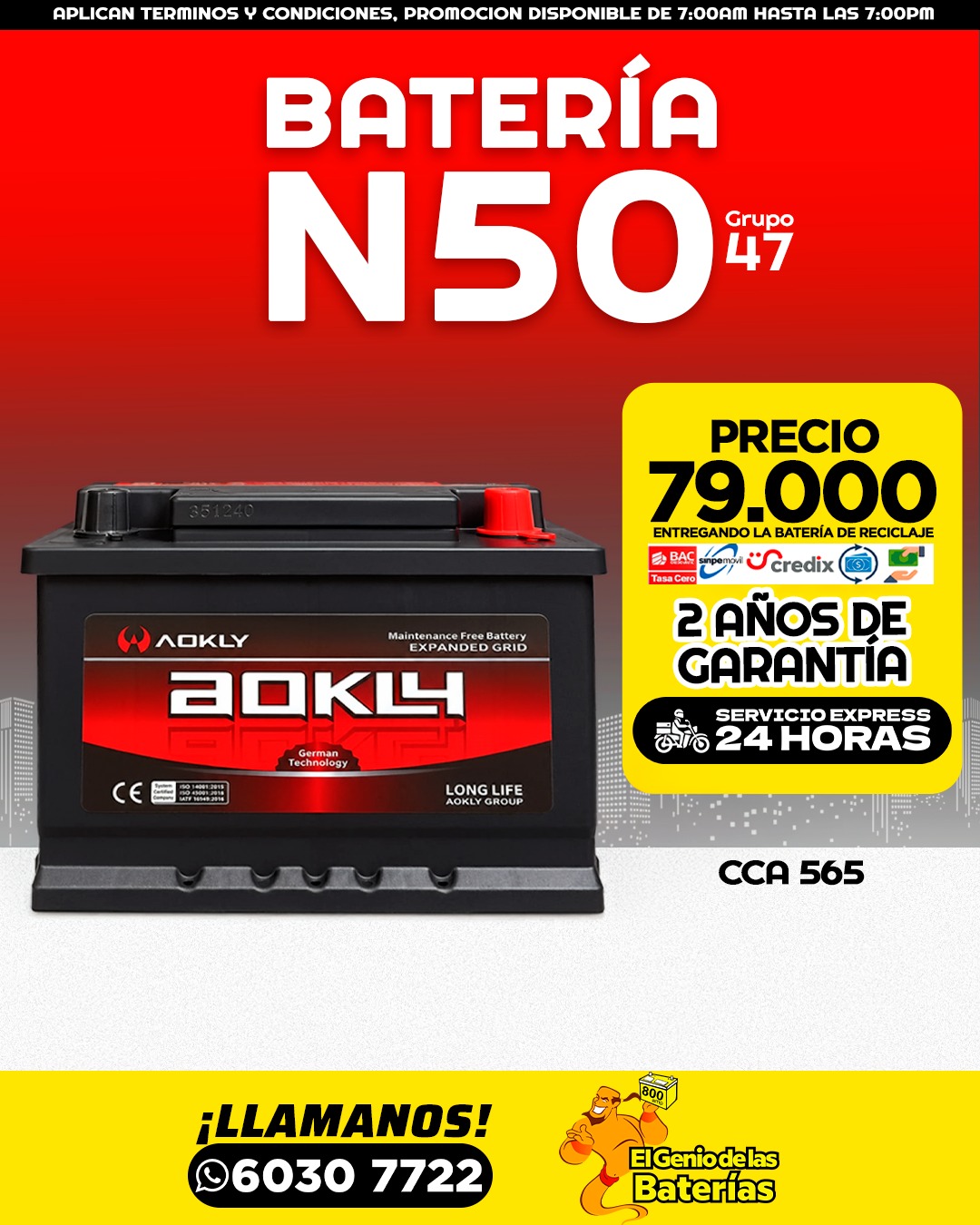Baterías Aokly  47