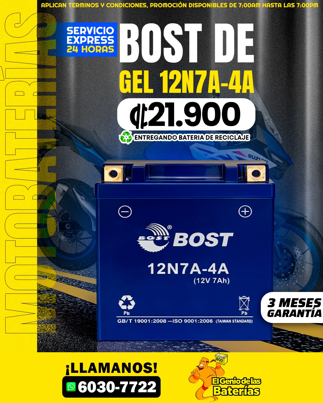 Baterias Bost 12N7A-4A