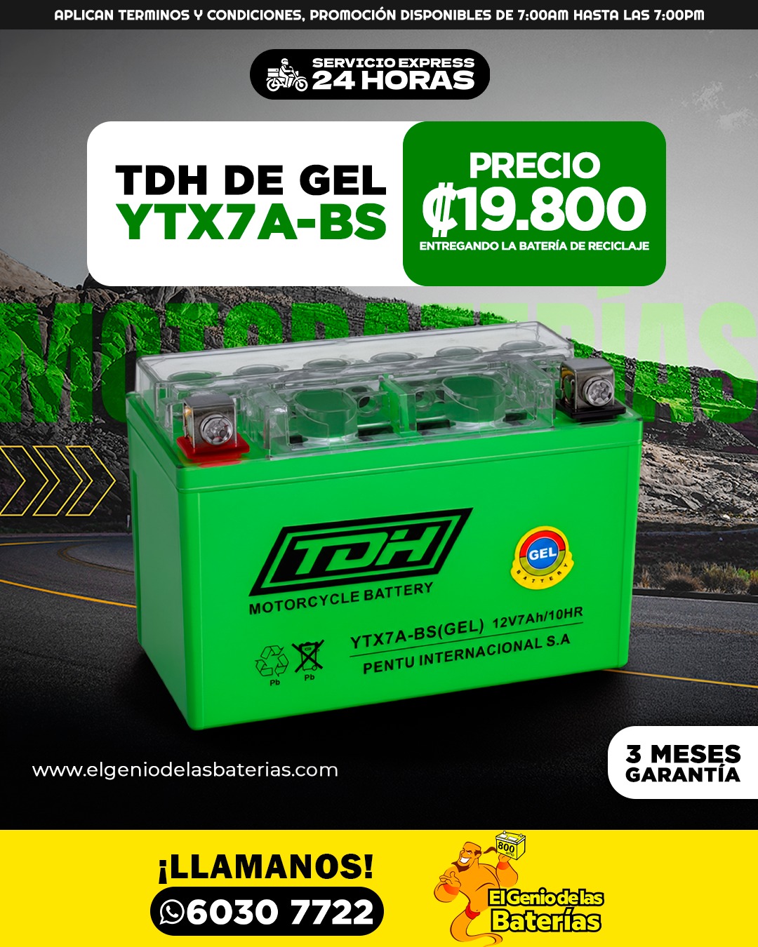 Batería TDH - YTX7A - BS