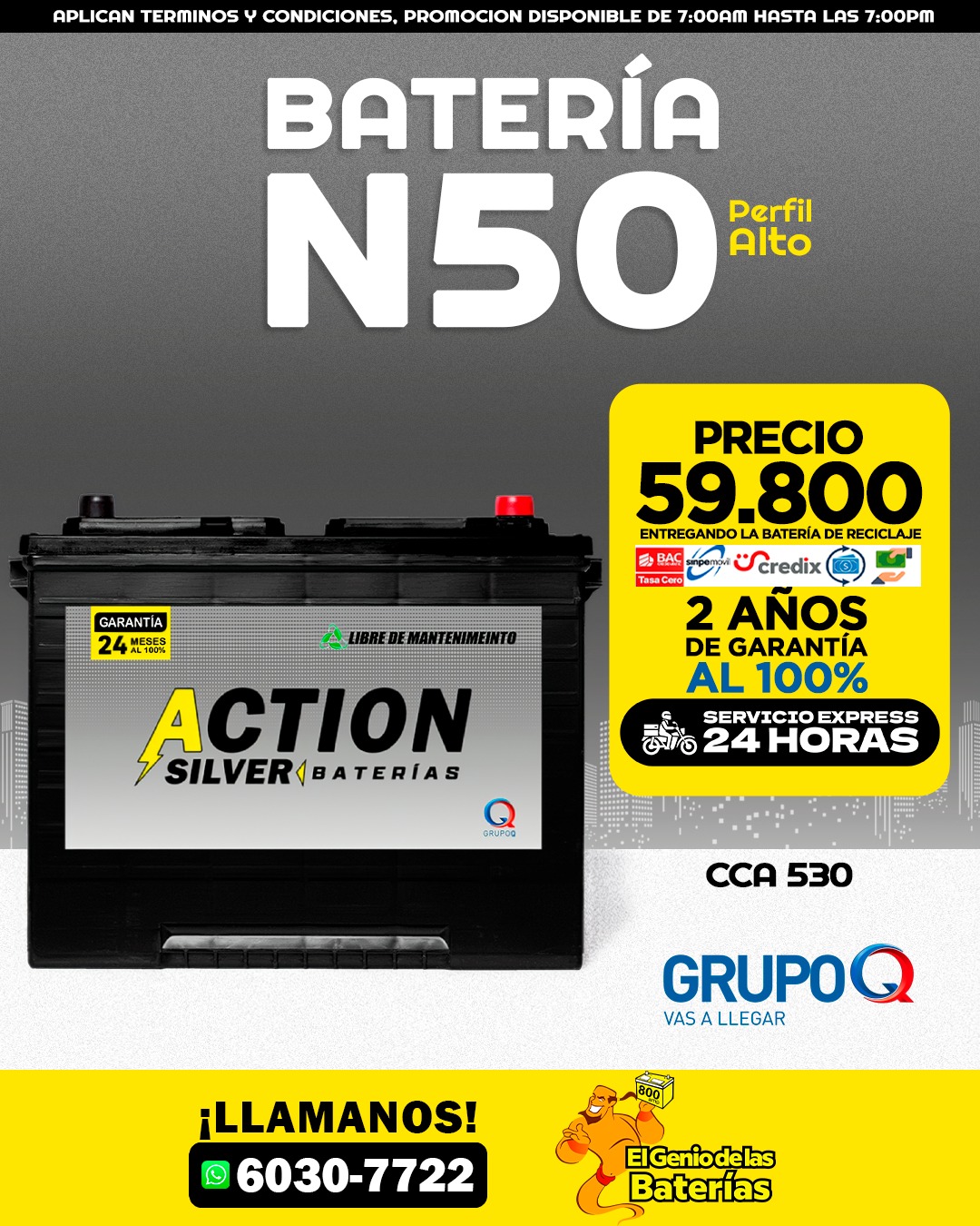 BATERIA ACTION SILVER N50ZL / 24R