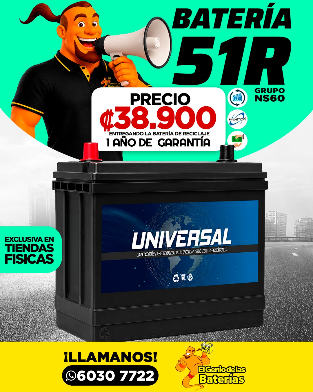 Batería Universal 51R/NS60 