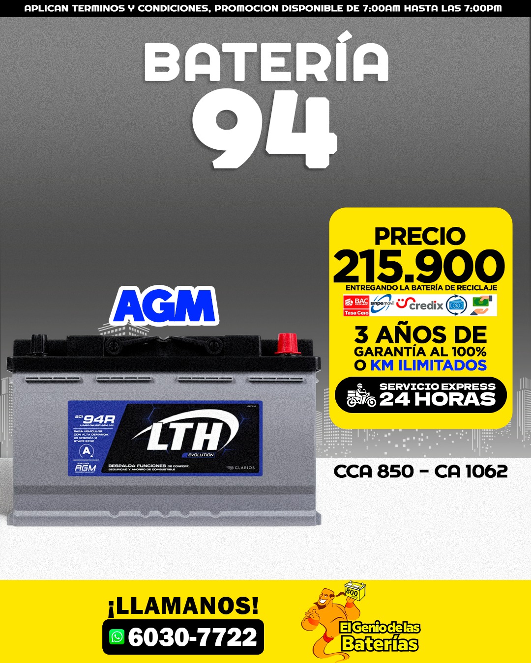 Baterías LTH AGM 94