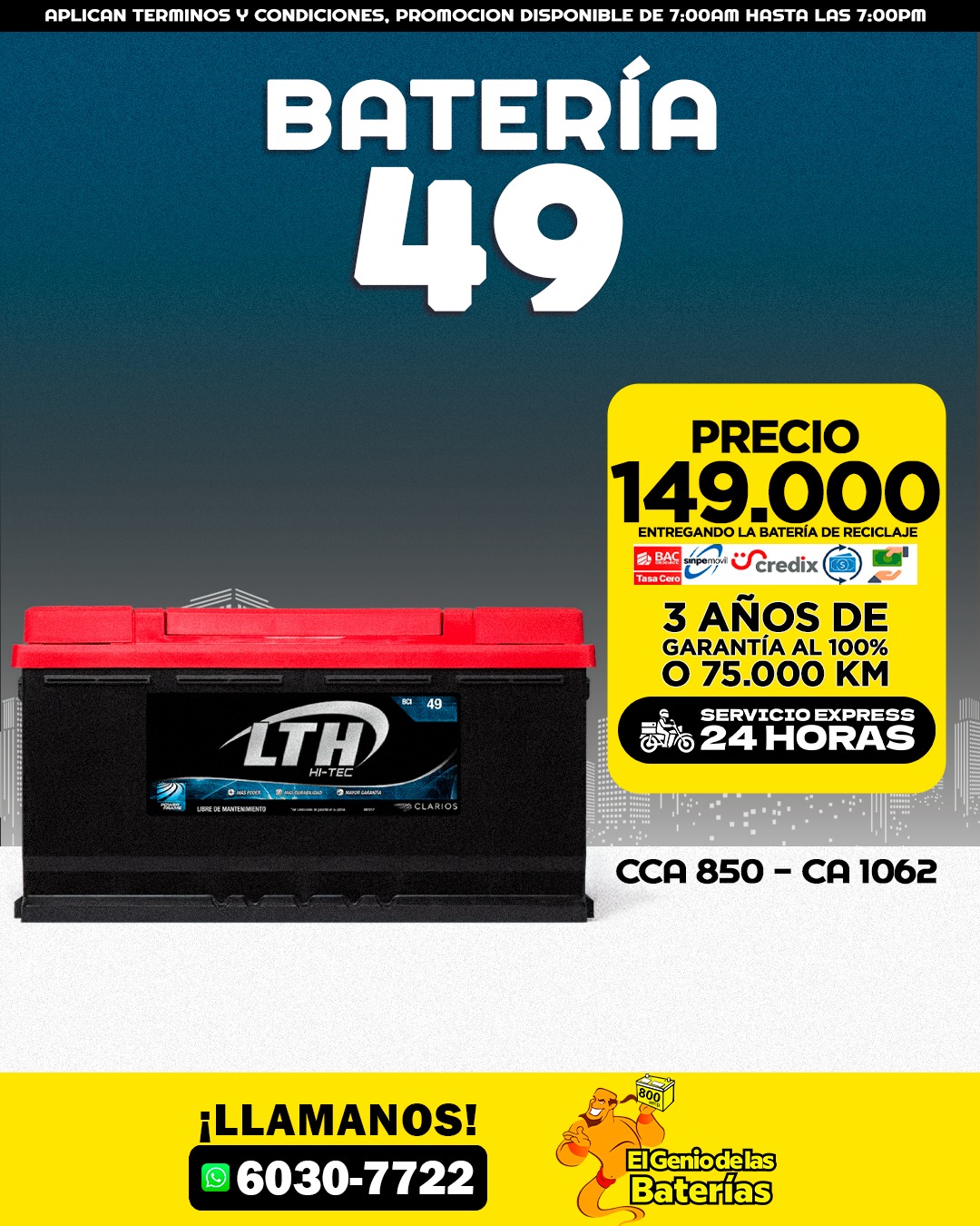 Batería LTH HITEC 49