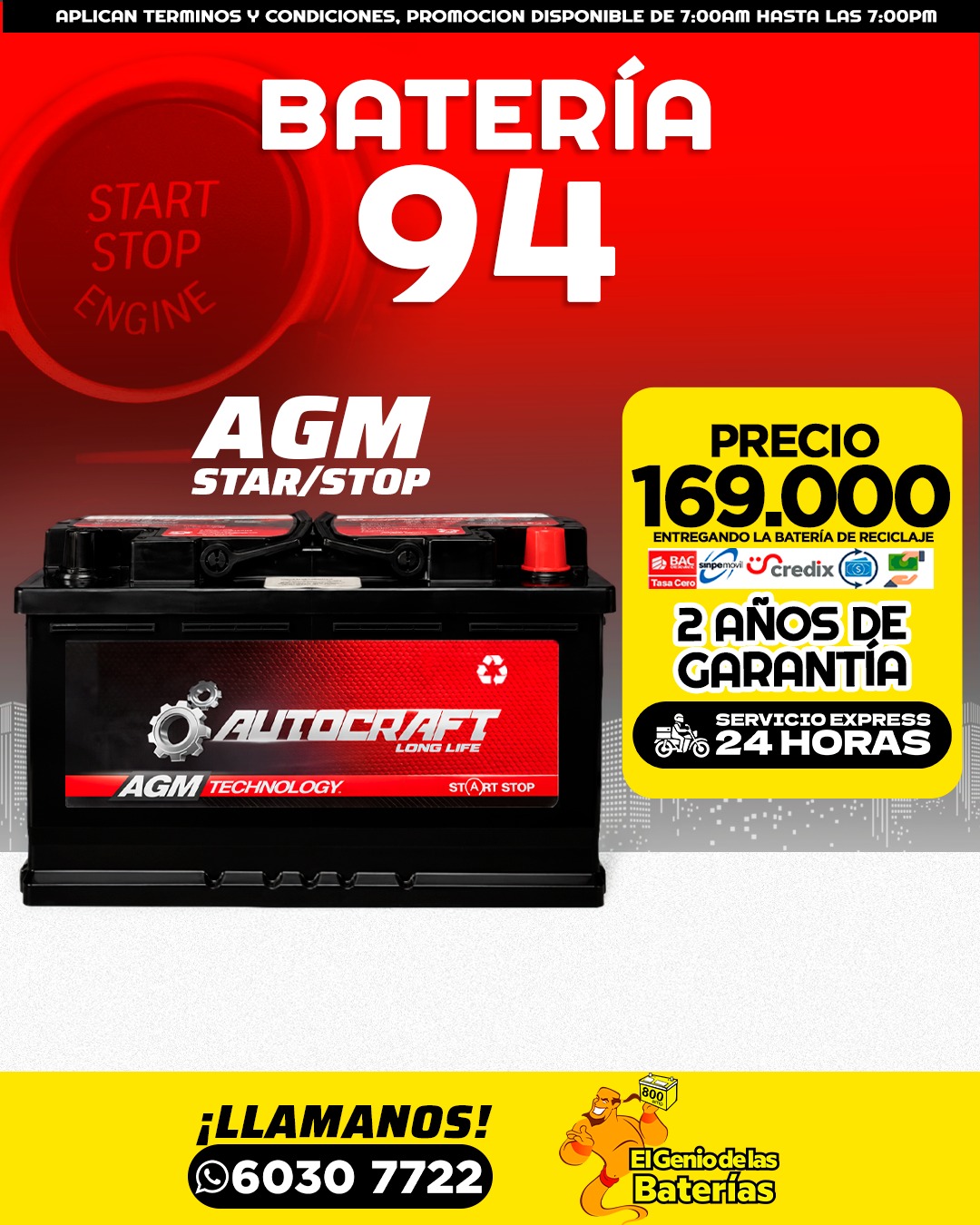  Batería AUTOCRAFT AGM - 94
