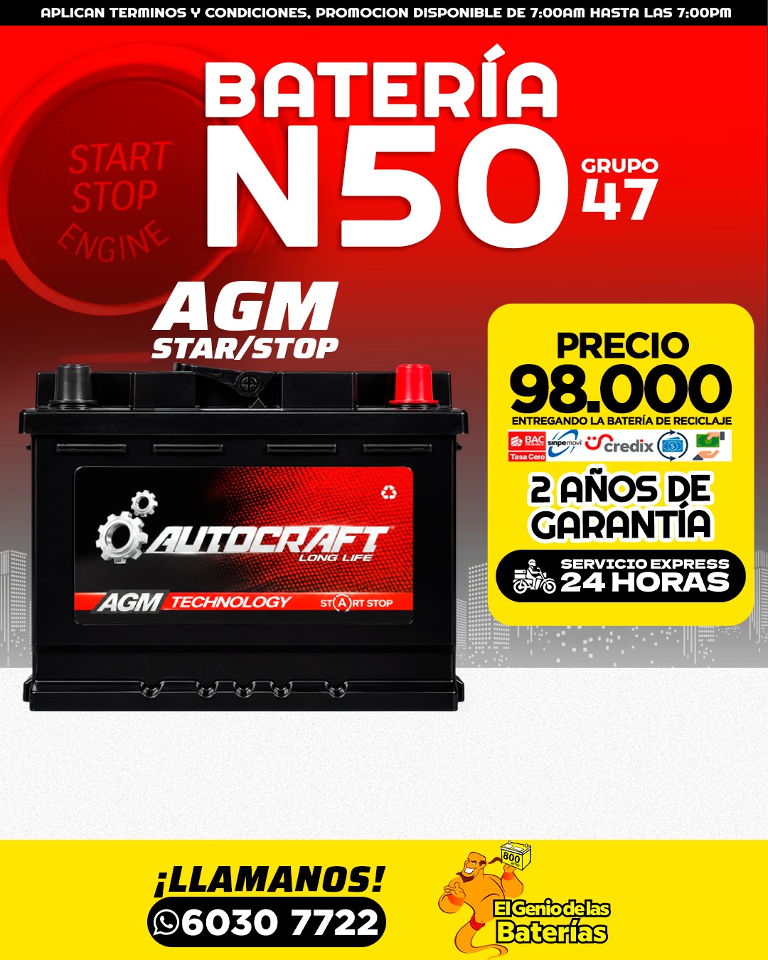 Batería AUTOCRAFT - 47 AGM