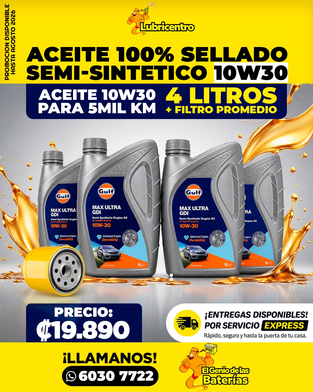 Aceite GULF 10W30 - semi sintetico