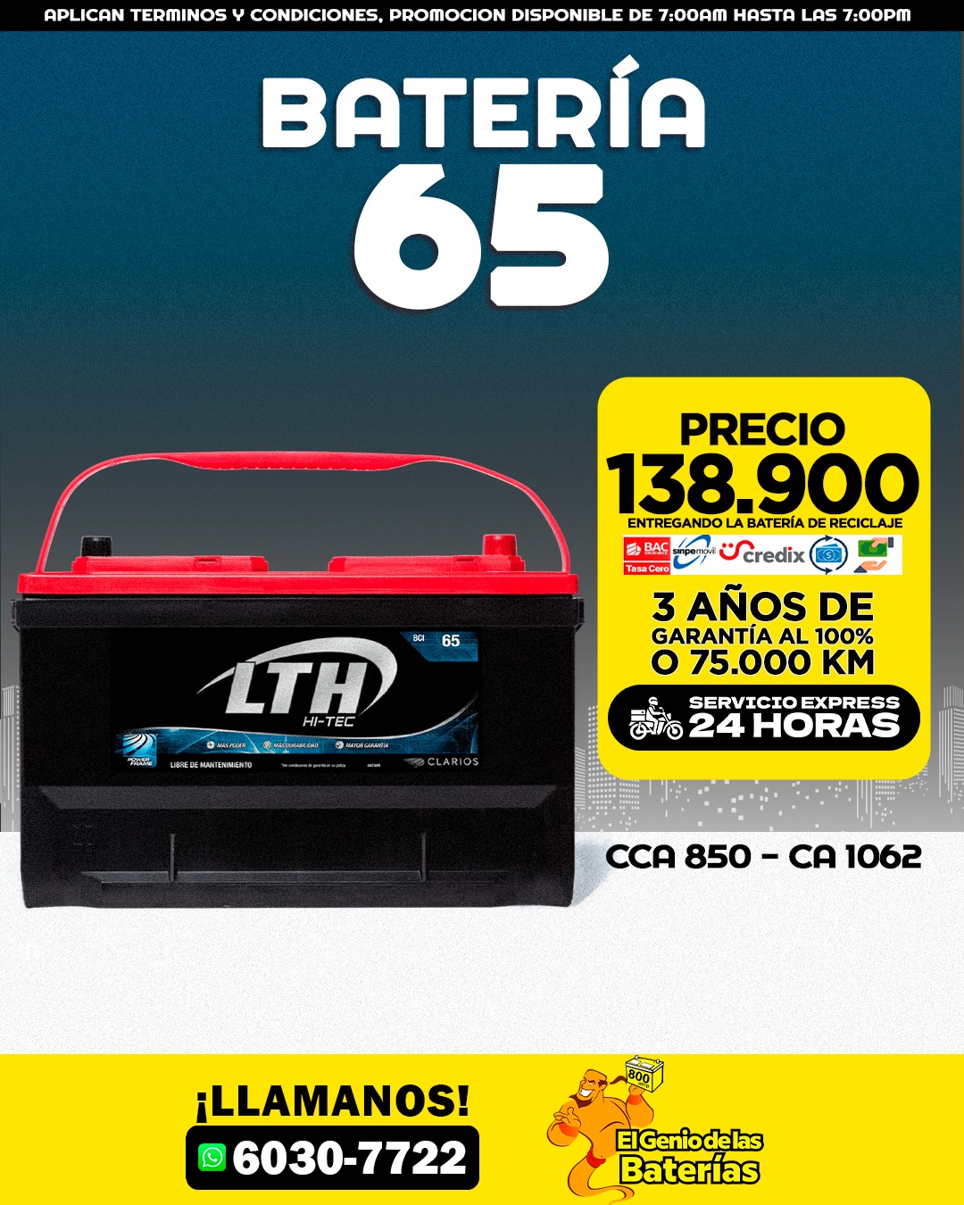 Batería LTH HITEC  65