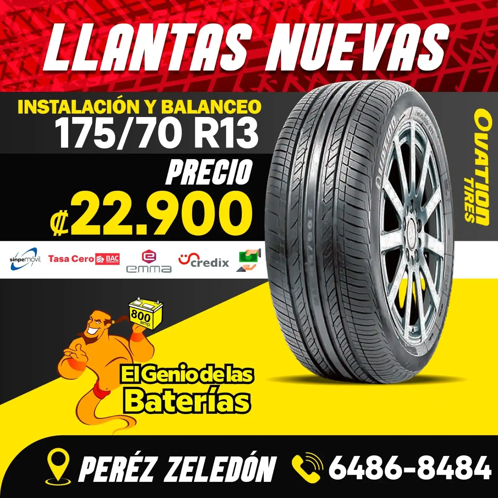 Llantas Ovation Tires Grupo 175/70 R13