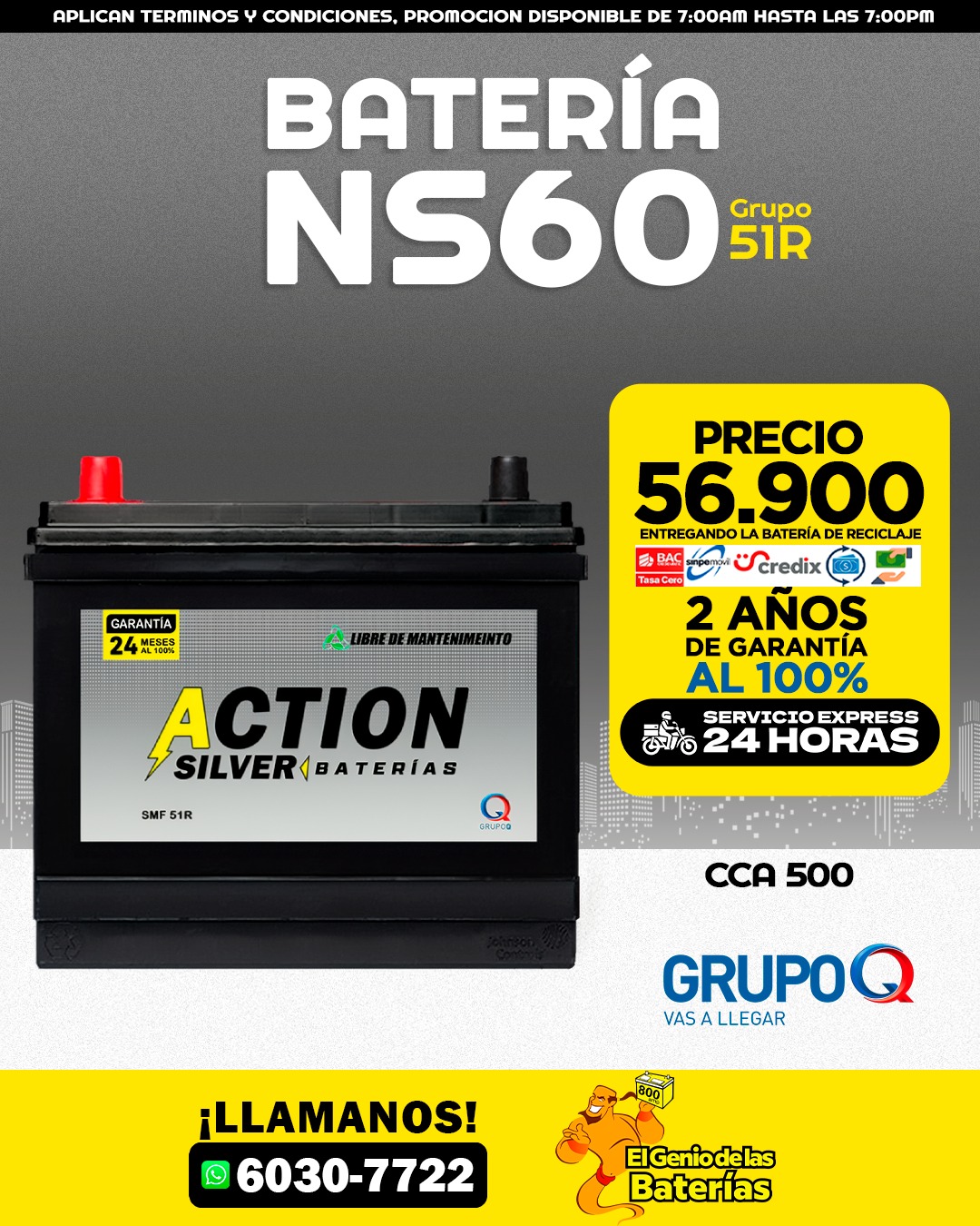 BATERIA ACTION SILVER  NS60ZL / 51R