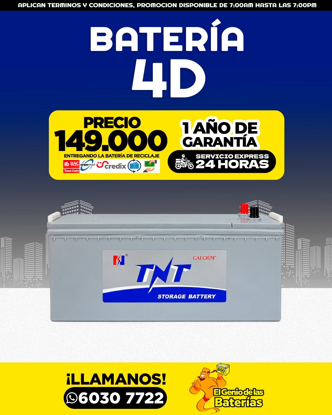 Batería TNT - 4D