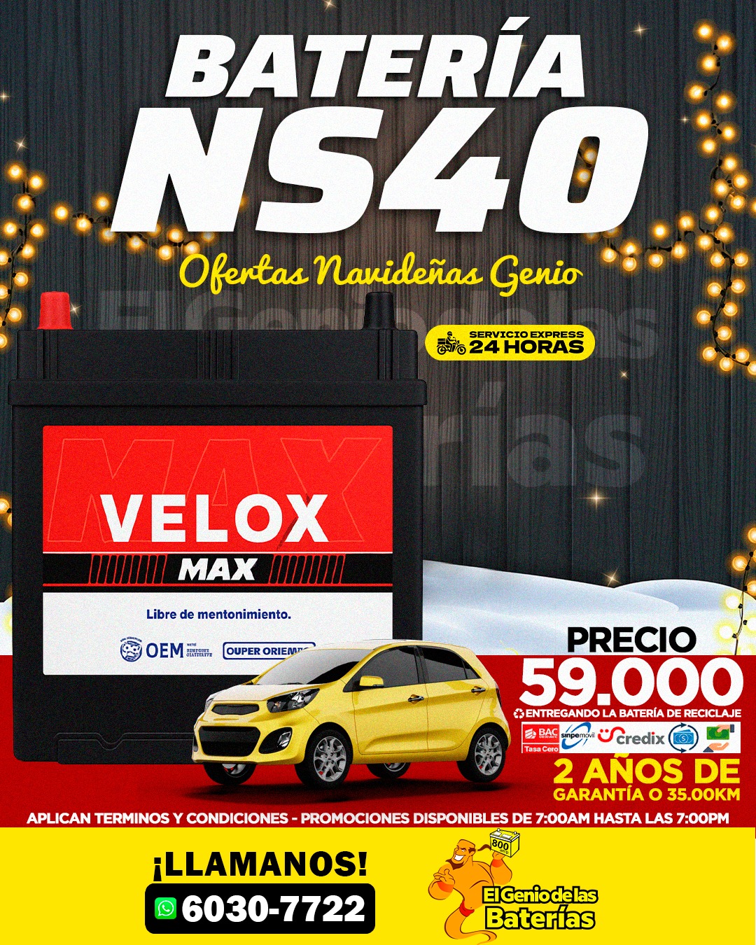 Batería Velox Max NS40ZL