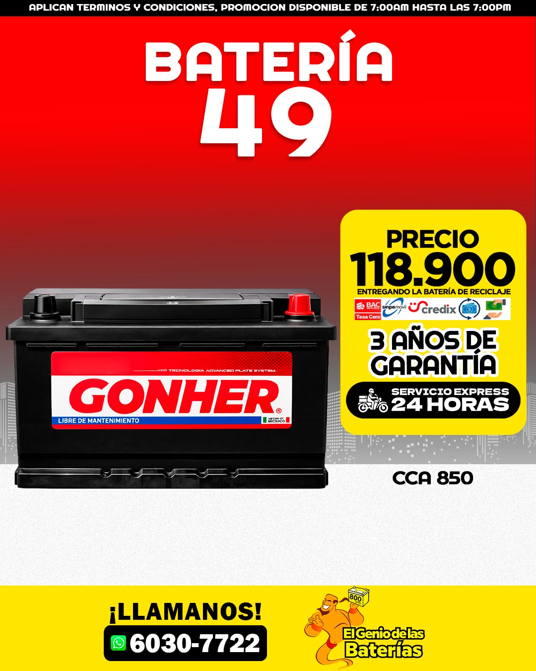Bateria GONHER 49
