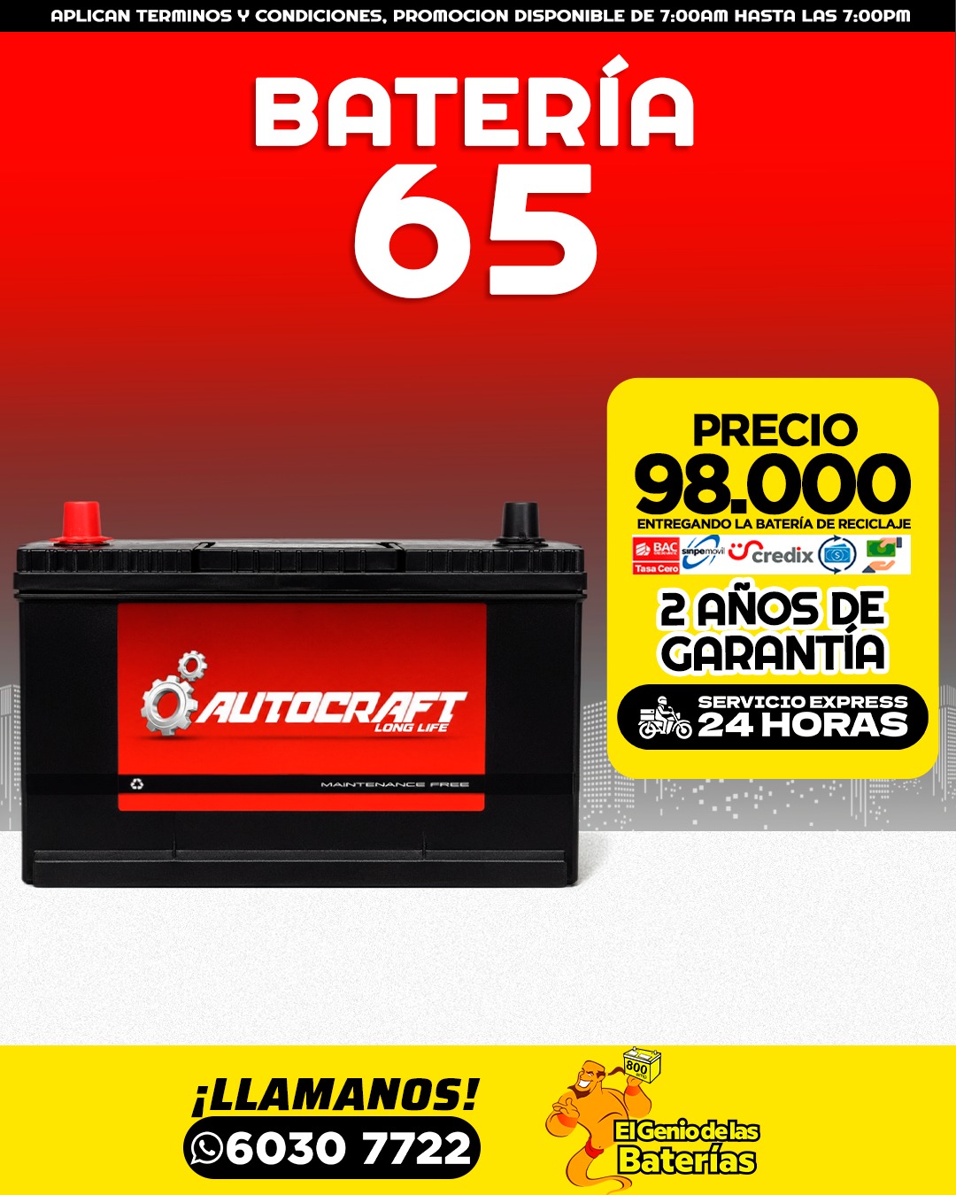 Batería  AUTOCRAFT - 65