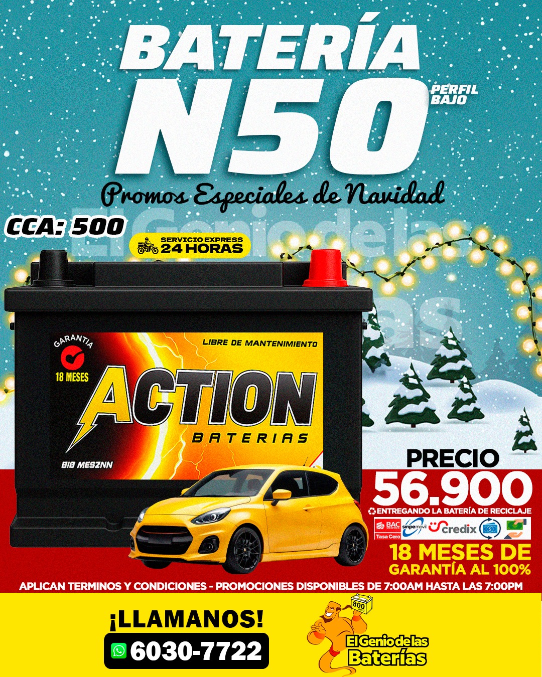 Baterias Action Grupo N42R / N50 corte bajo