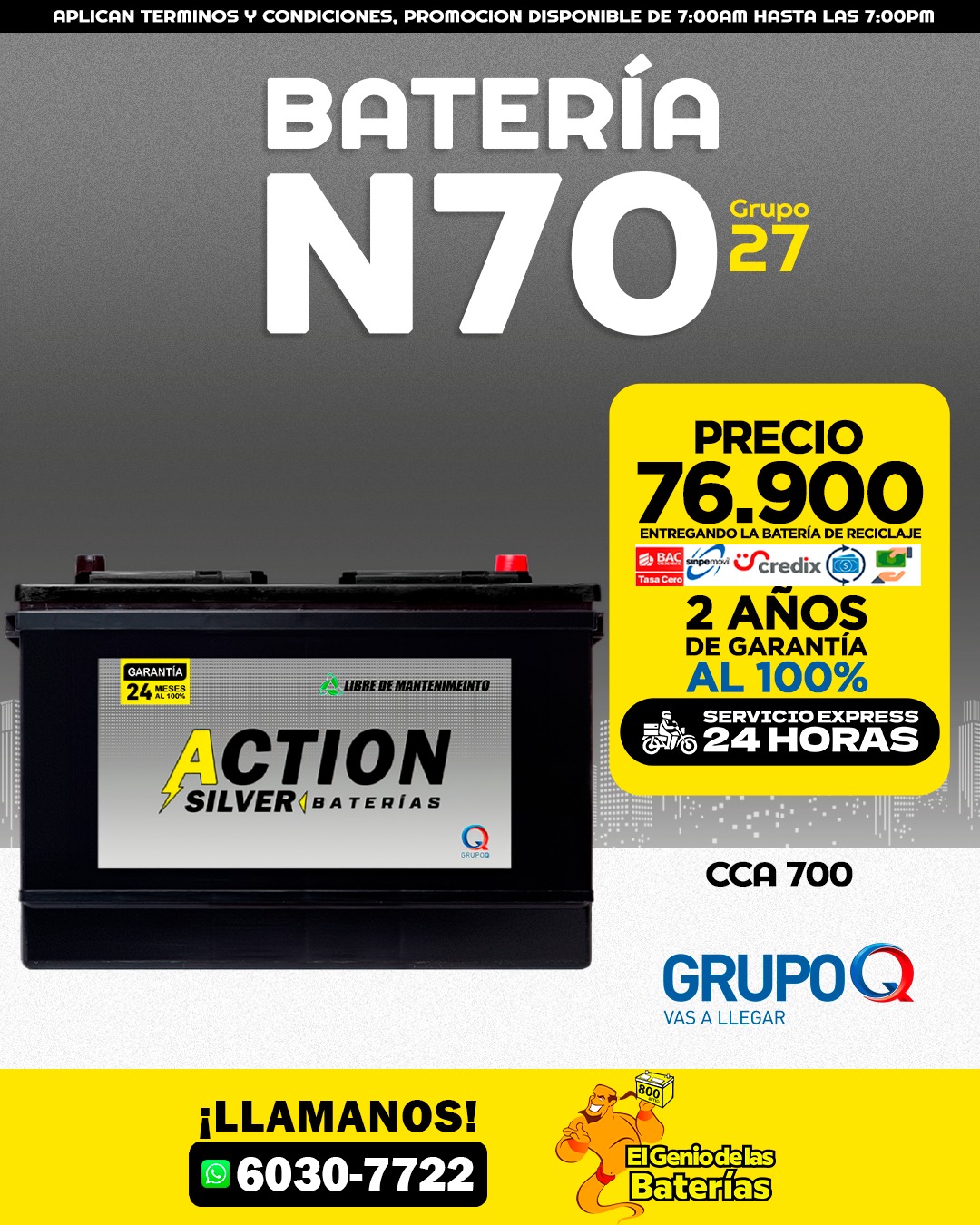 BATERIA ACTION SILVER N70ZL