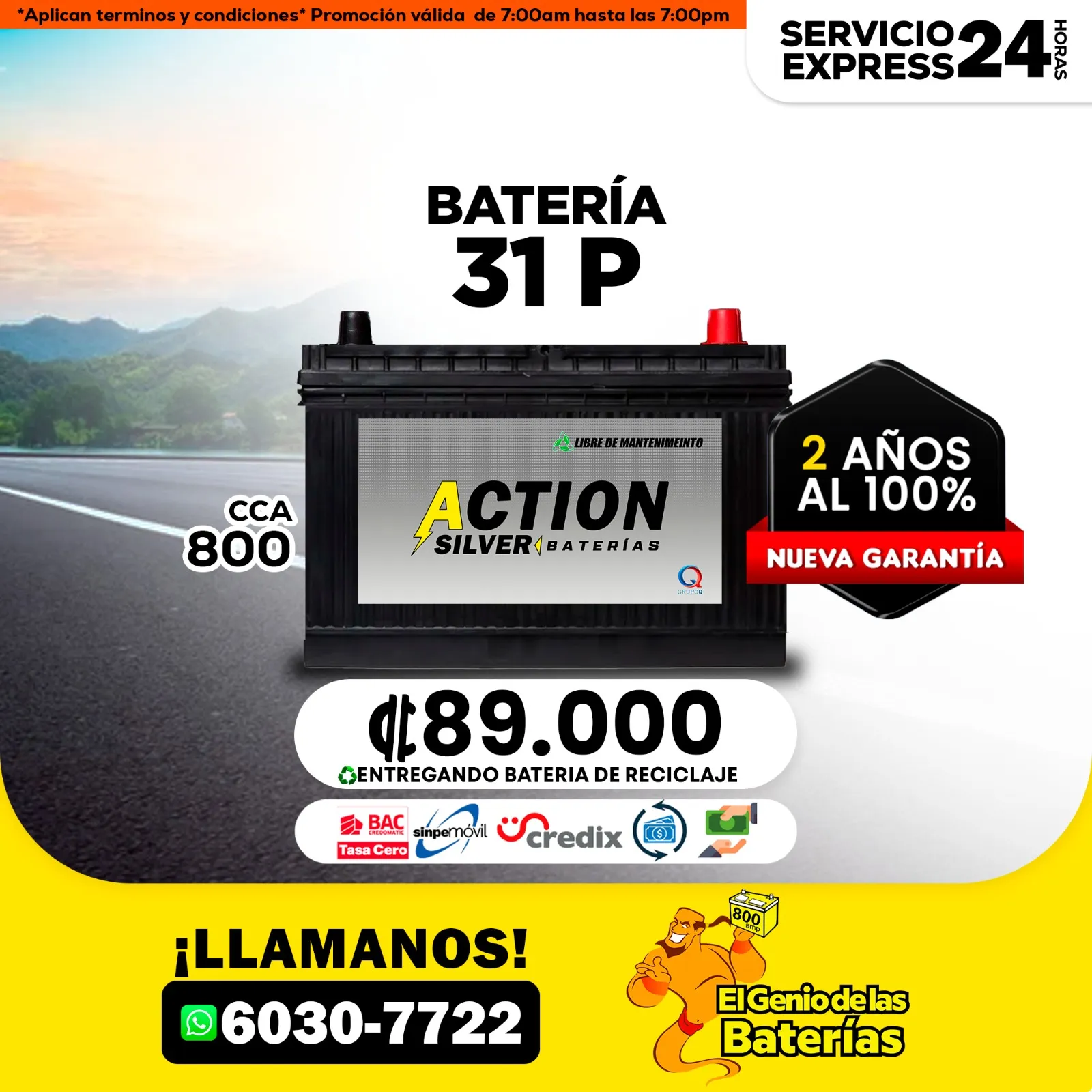 Bateria Silver Action Grupo 30P - POSTE