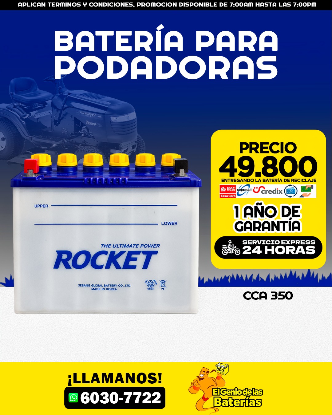 BATERIA ROCKET PODADORA