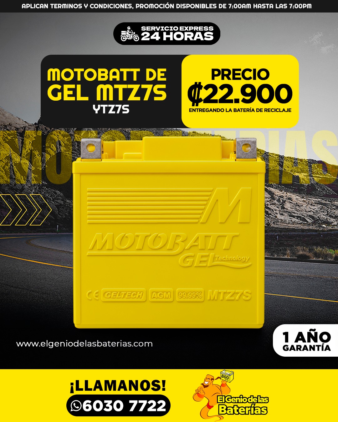 Batería MOTOBATT - MTZ7S -  YTZ7S