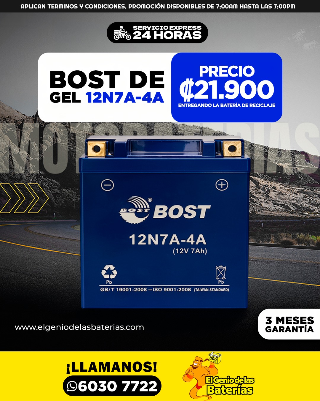 Bateria BOST - 12N7 - 4A
