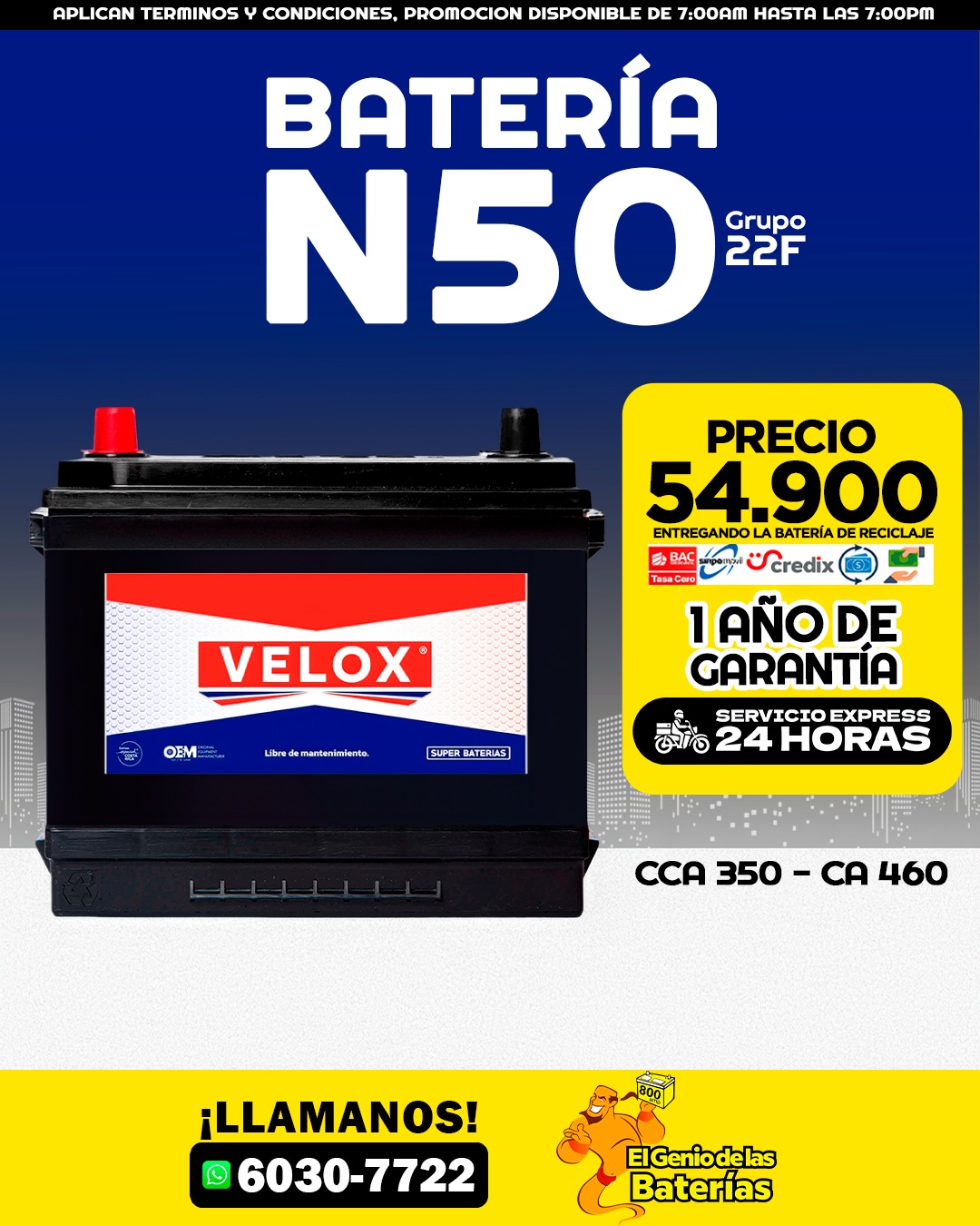 Batería Velox  22F