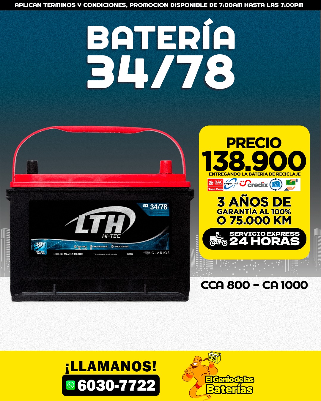 Batería LTH HITEC 34/78