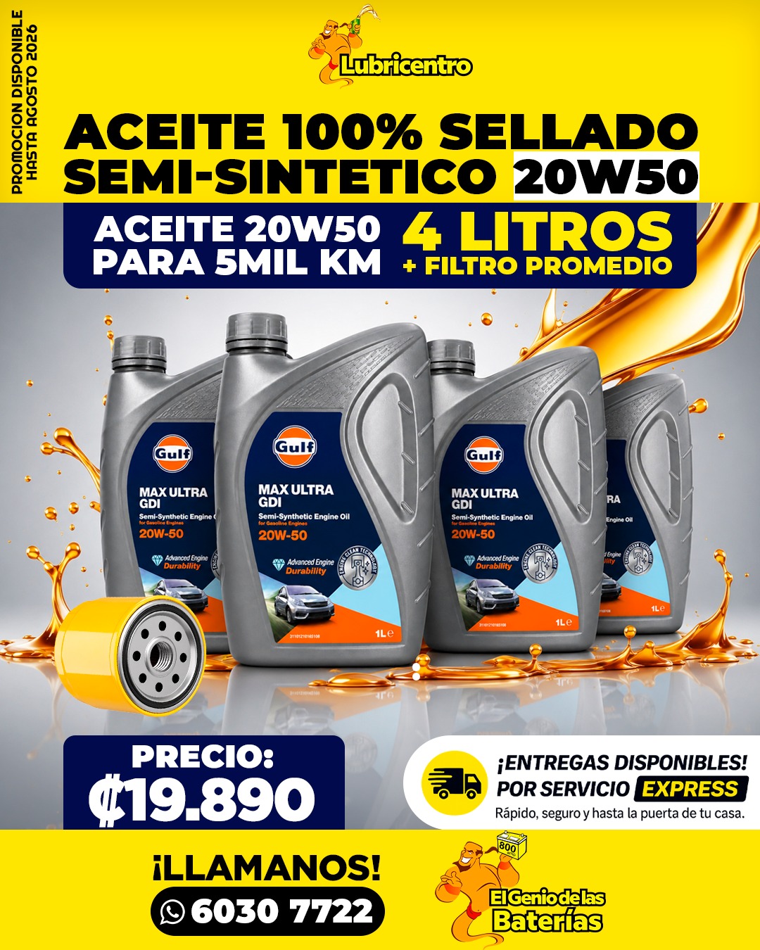 Aceite GULF 20W50 - semi sintético