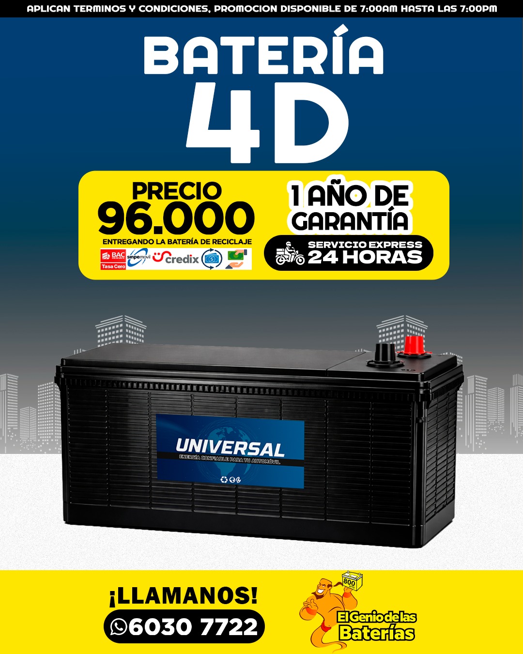 BATERIA UNIVERSAL 4D