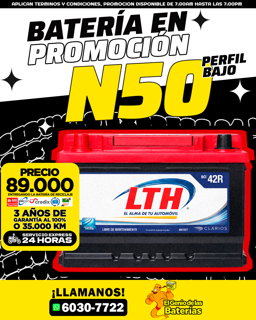 Batería LTH - 42/N50 Perfil Bajo