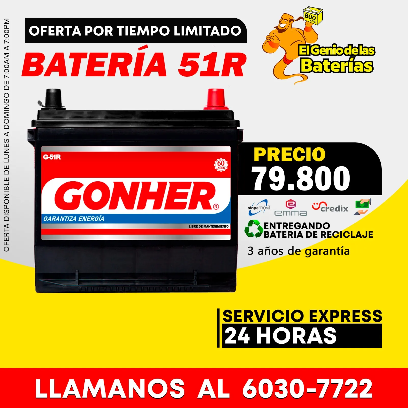 Baterias Gonher Grupo NS60ZL / 51R / N40ZL