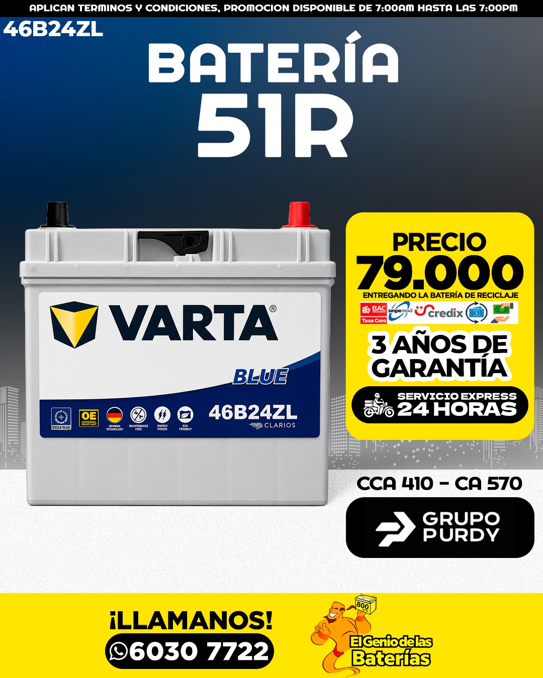 Batería VARTA - 51R/NS60