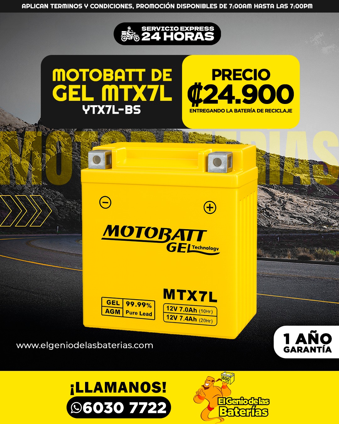 Bateria MOTOBATT - MTX7L - TYX7L