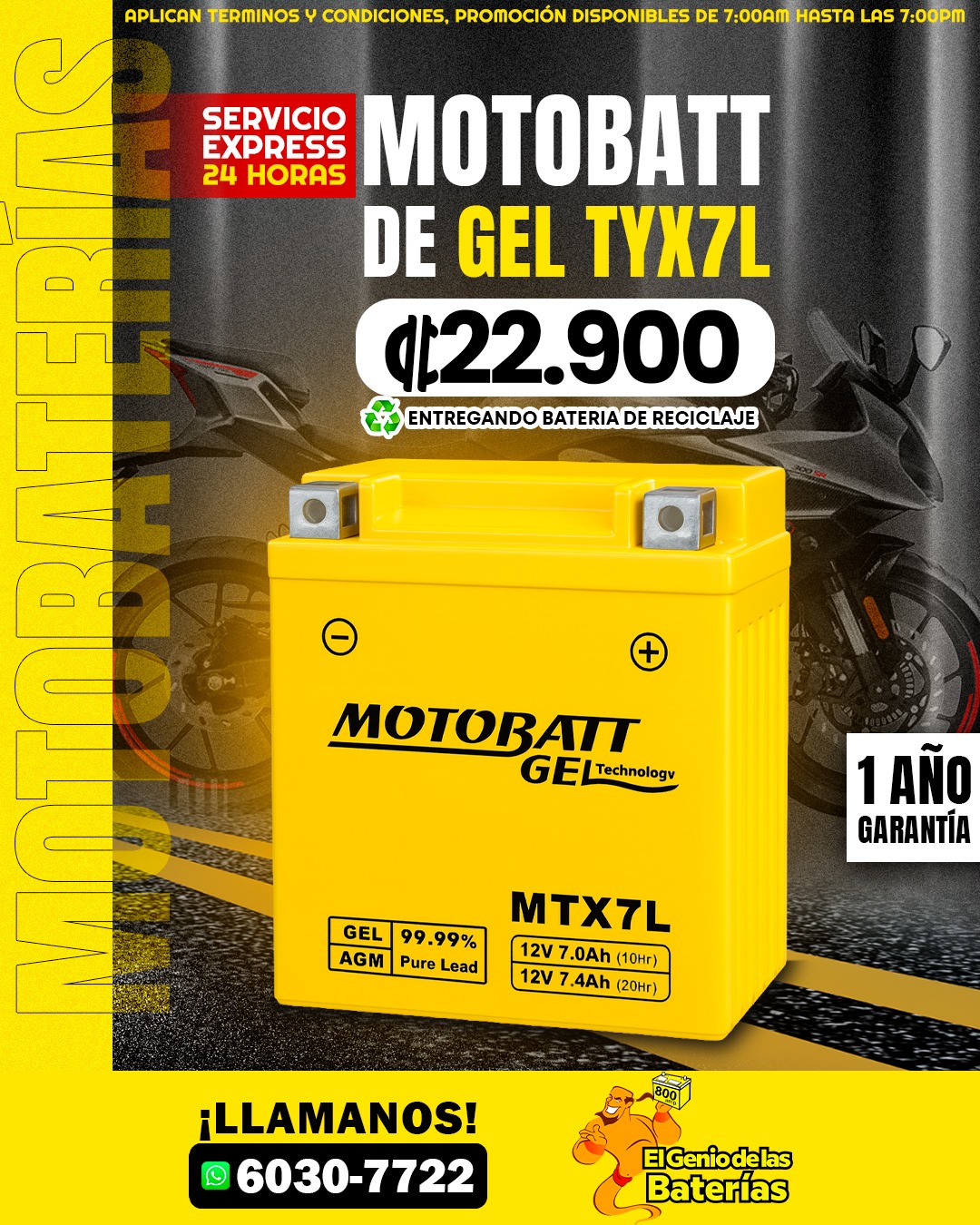 BATERIA MOTOBATT TYX7L